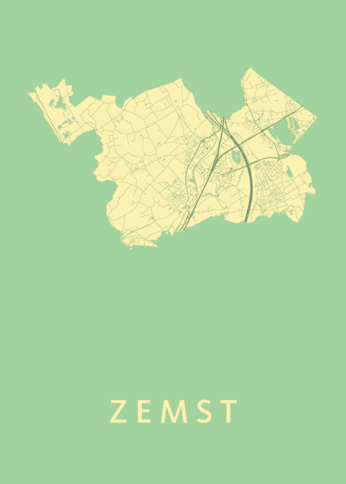 Zemst Stadskaart poster Spring