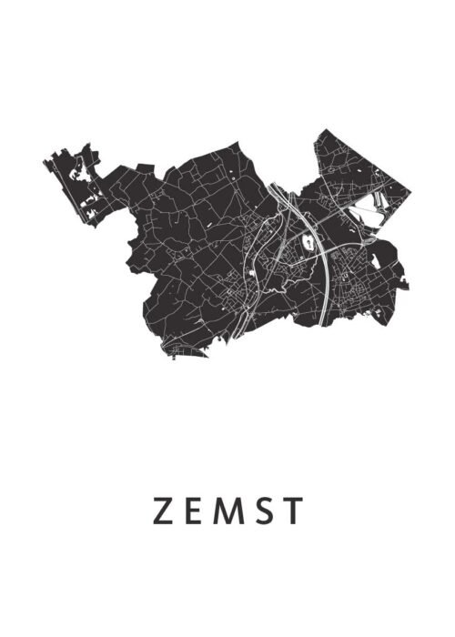 Zemst Stadskaart poster White