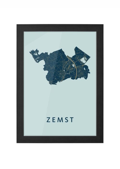 zemst stadskaart poster ingelijst in zwarte lijst