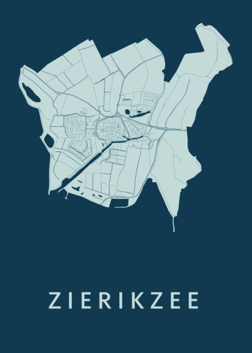 Zierikzee Stadskaart - Feldgrau poster