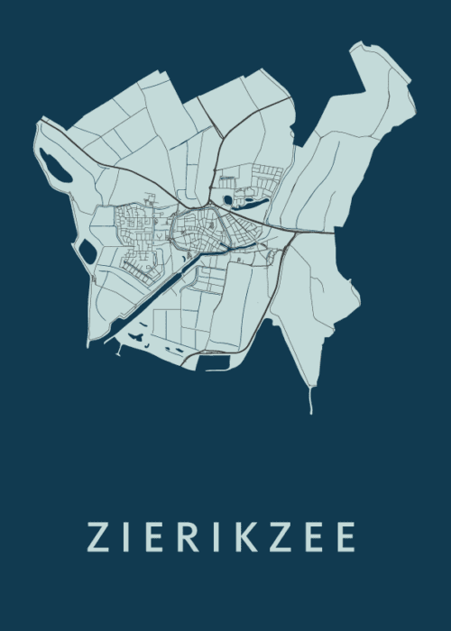 Zierikzee Stadskaart - Navy poster