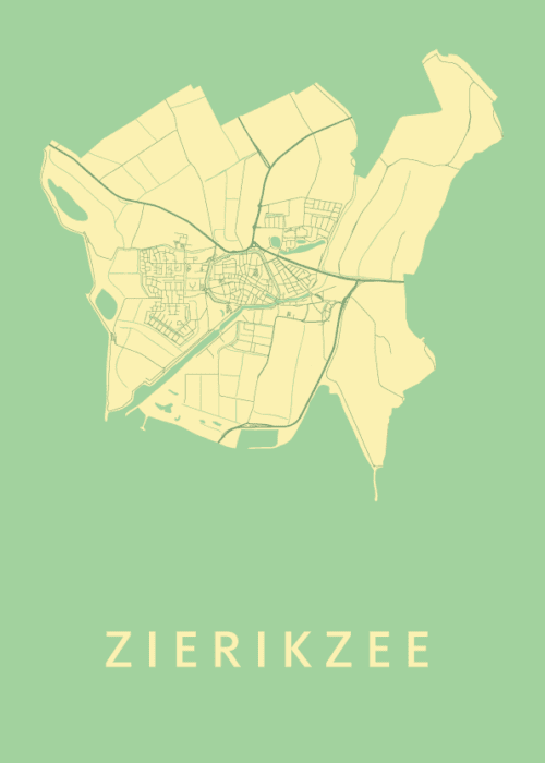 Zierikzee Stadskaart - Spring poster