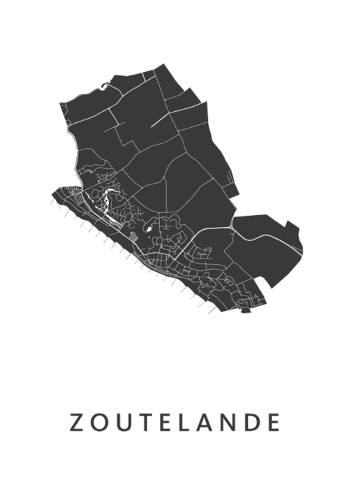 Zoutelande Kaart Poster