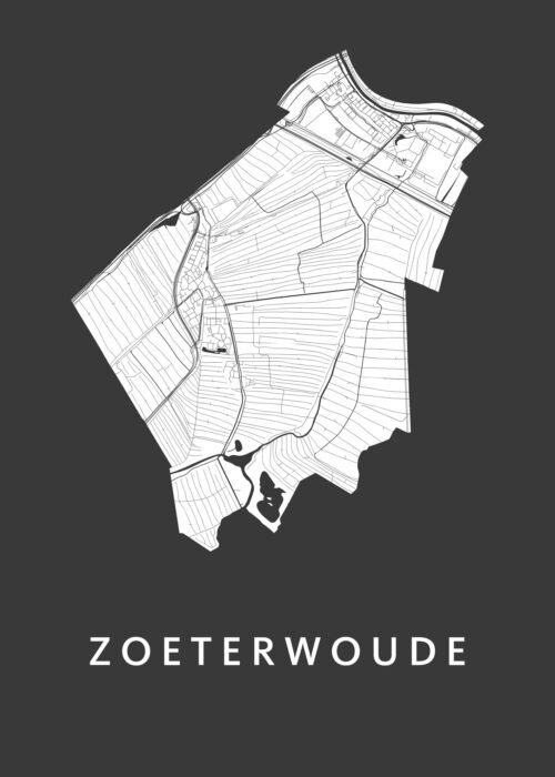 Zoeterwoude Stadskaart - Black poster