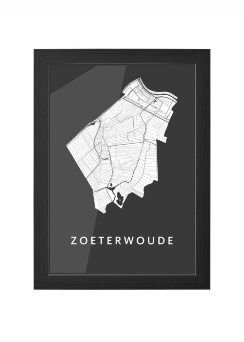 zoeterwoude stadskaart poster ingelijst in zwarte lijst