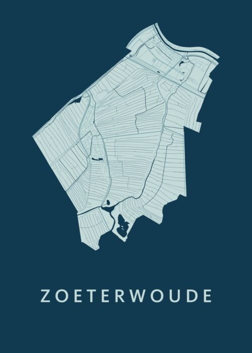 Zoeterwoude Stadskaart - Feldgrau poster
