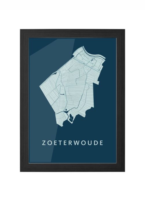 zoeterwoude stadskaart poster ingelijst in zwarte lijst