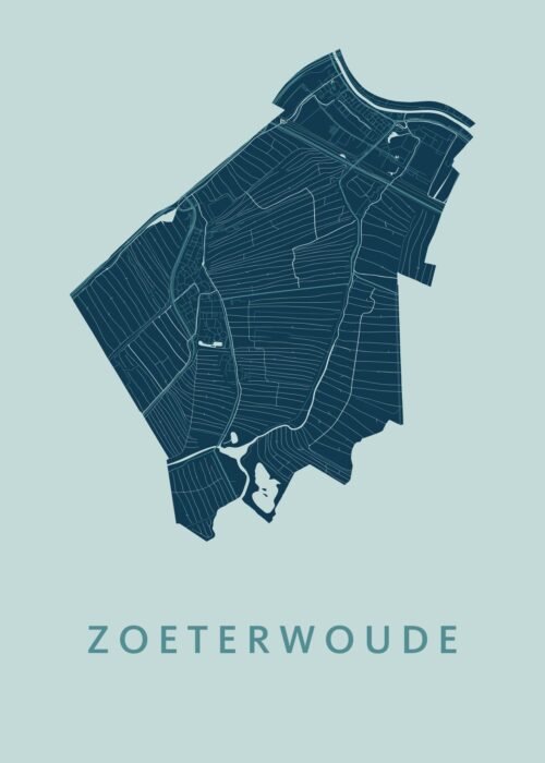 Zoeterwoude Stadskaart - Mint poster