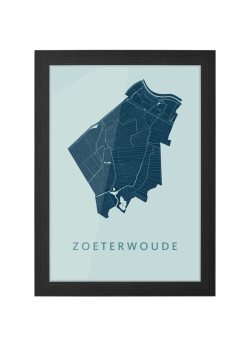 zoeterwoude stadskaart poster ingelijst in zwarte lijst