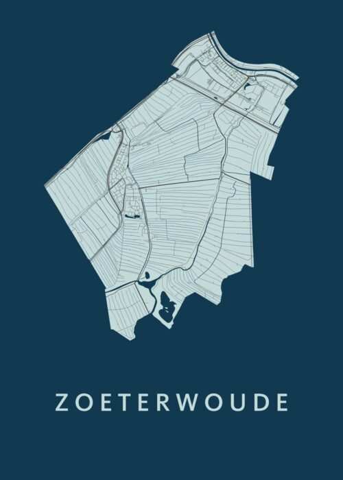 Zoeterwoude Stadskaart - Navy poster