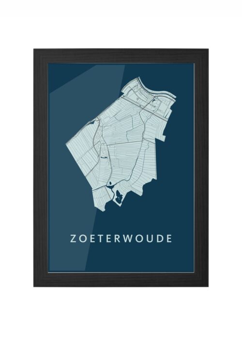 zoeterwoude stadskaart poster ingelijst in zwarte lijst