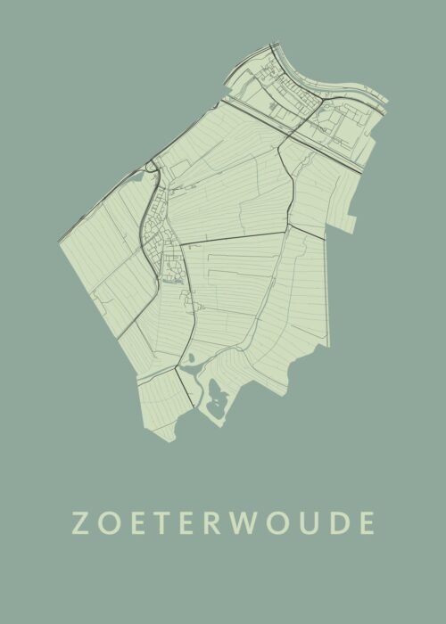 Zoeterwoude Stadskaart - Olive poster
