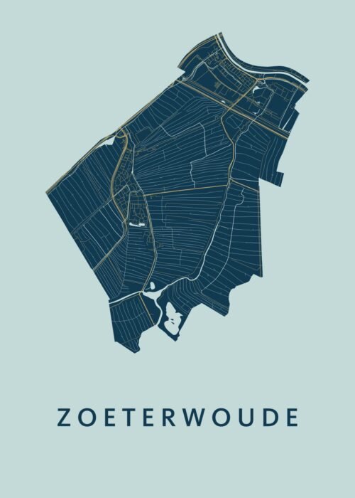 Zoeterwoude Stadskaart - Prussian poster