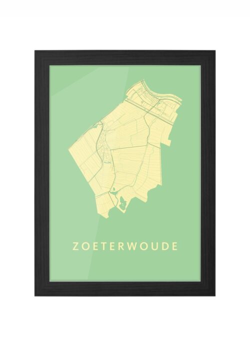 zoeterwoude stadskaart poster ingelijst in zwarte lijst