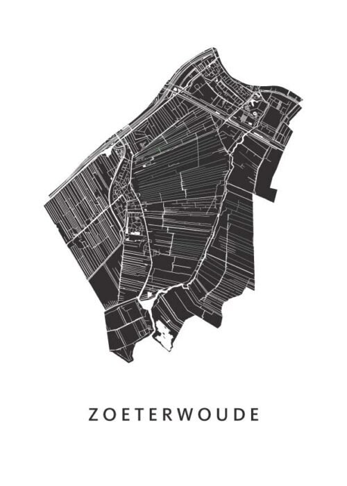 Zoeterwoude Stadskaart - White poster