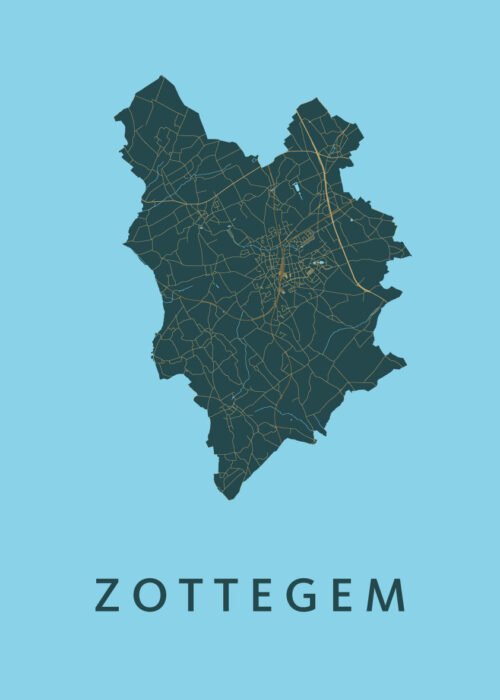 Zottegem Stadskaart poster Azure