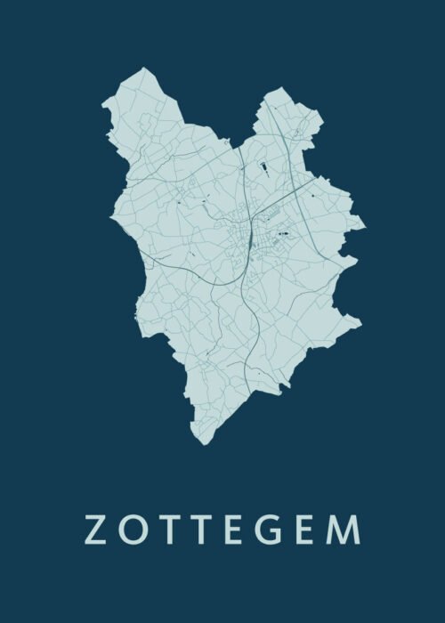 Zottegem Stadskaart poster Feldgrau