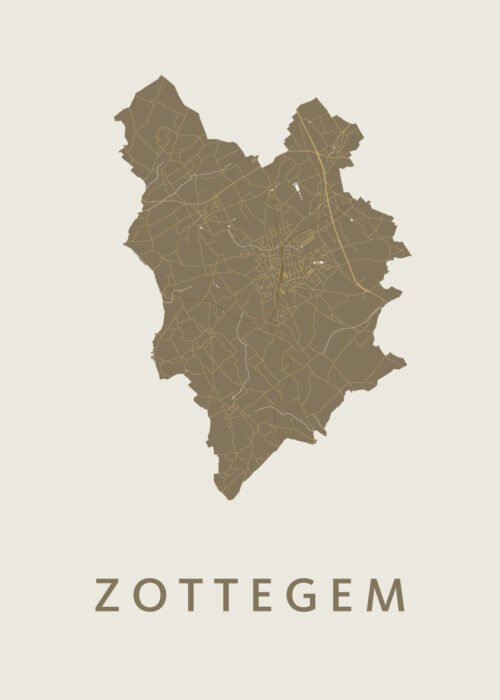Zottegem Stadskaart poster Gold
