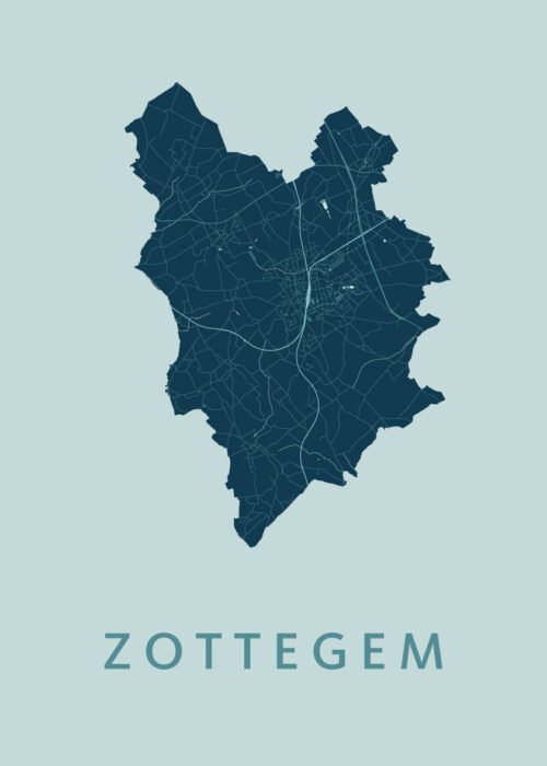 Zottegem Stadskaart poster Mint