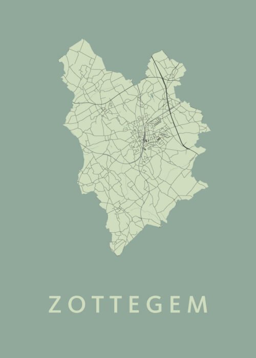 Zottegem Stadskaart poster Olive