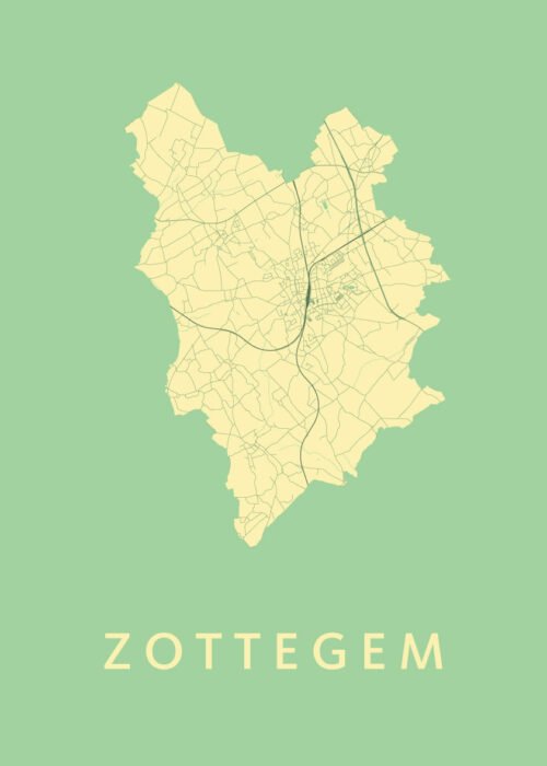 Zottegem Stadskaart poster Spring