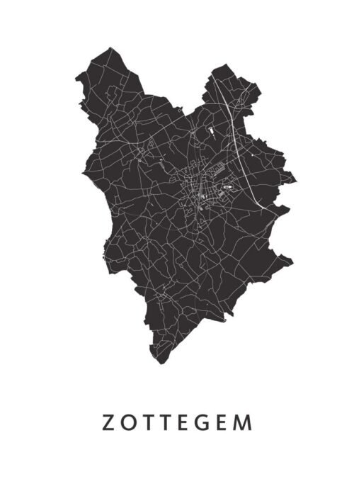 Zottegem Stadskaart poster White
