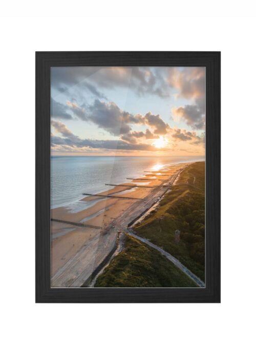 strand van zoutelande fotografie poster ingelijst in zwarte lijst