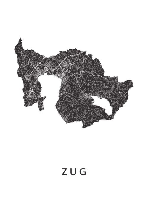 Zug Kanton Kaart Poster