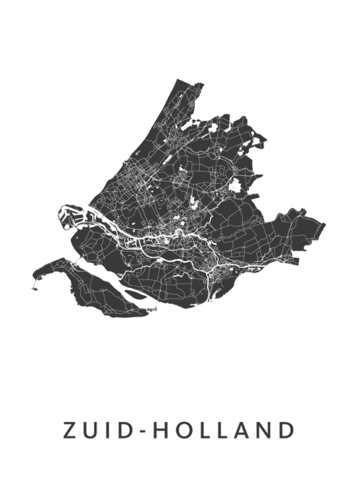 Zuid-Holland Provinciekaart Poster