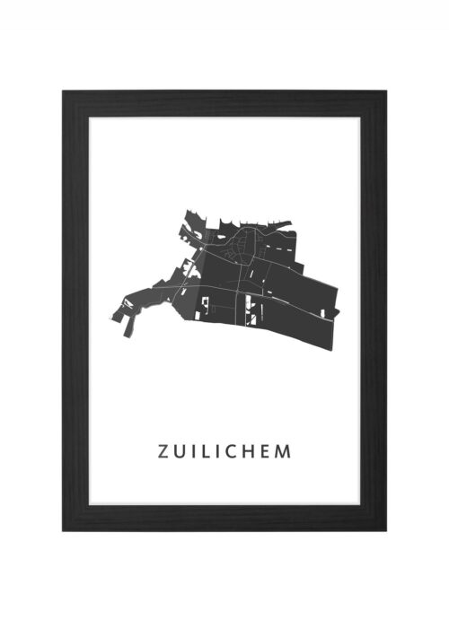 zuilichem kaart poster ingelijst in zwarte lijst