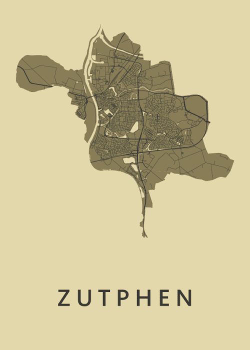 Zutphen GoldenRod Stadskaart Poster Kopen