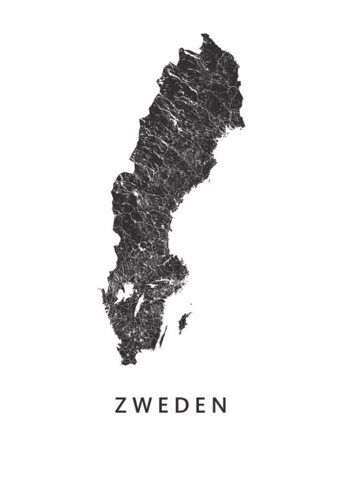 Zweden landkaart poster