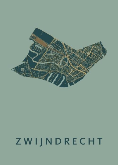 Zwijndrecht Stadskaart poster Amazon