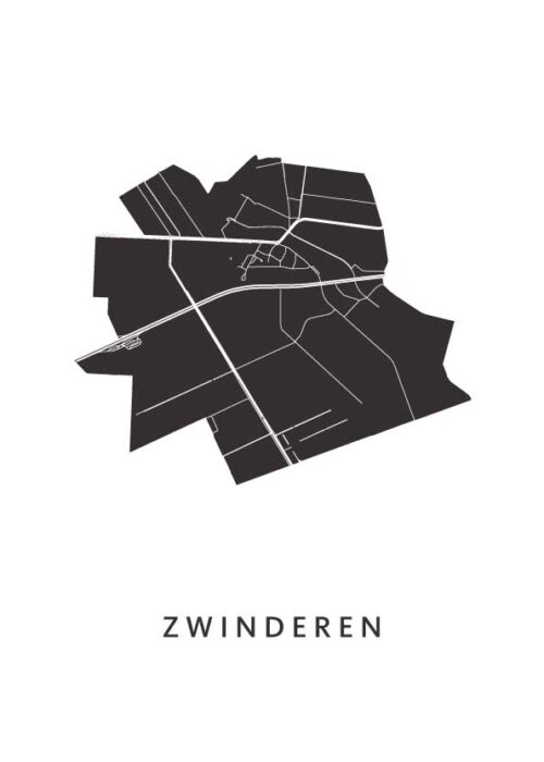 Zwinderen Stadskaart Poster Kopen