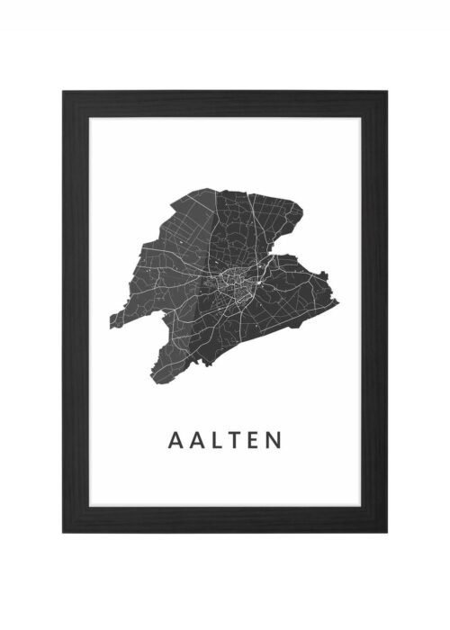 aalten stadskaart poster ingelijst in zwarte lijst