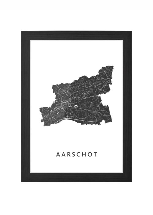 aarschot kaart poster ingelijst in zwarte lijst