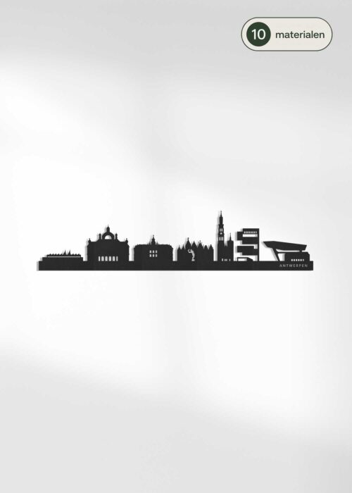 Houten skyline van Antwerpen - verkrijgbaar in 10 materialen