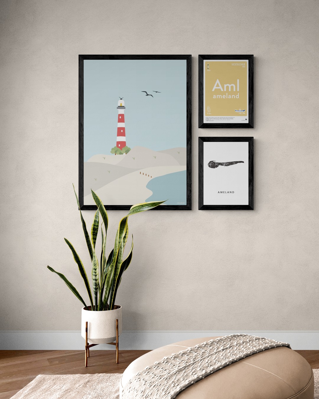 Illustratie vuurtoren Ameland