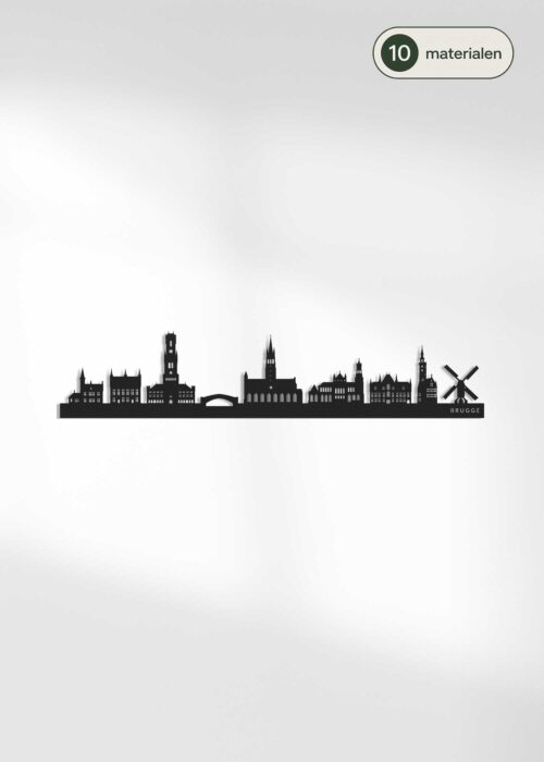 Houten skyline van Brugge - verkrijgbaar in 10 materialen