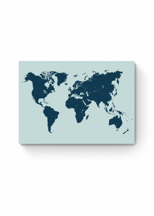 Wereldkaart Poster - Blauw