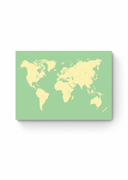 Wereldkaart Poster - Groen Geel