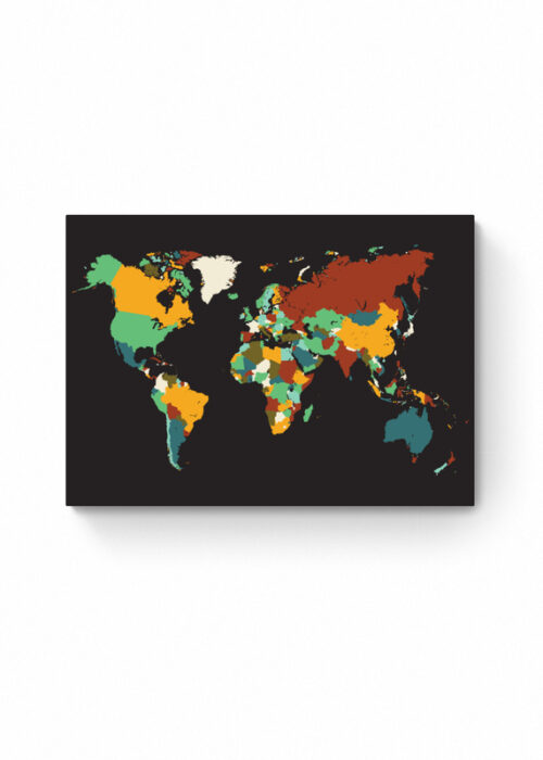 Wereldkaart Mozaïek Poster Leaf