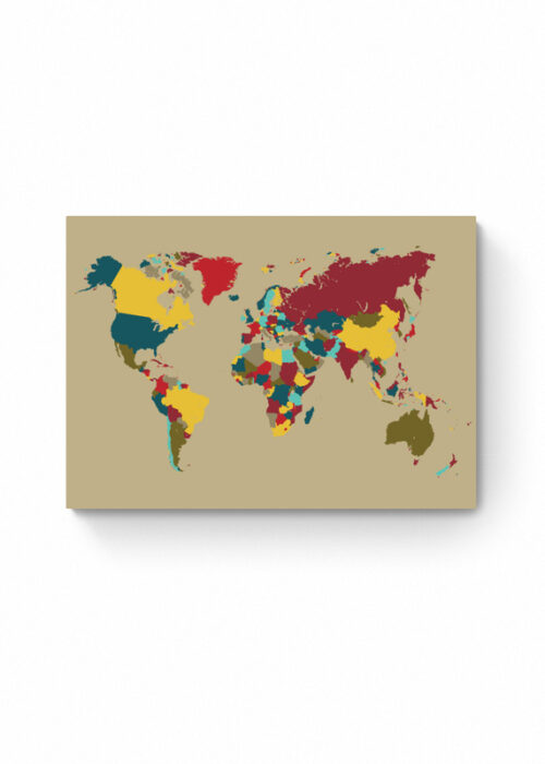 Wereldkaart Mozaïek Retro