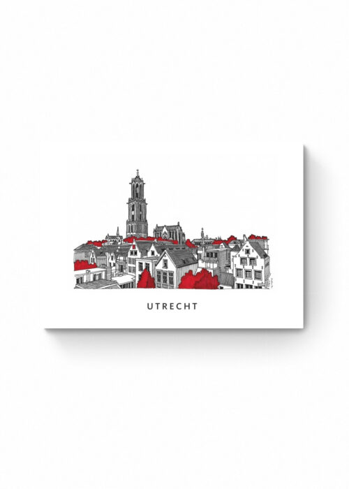 Utrecht van boven lijntekening print