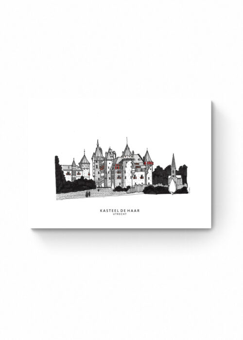Kasteel de Haar - Utrecht lijntekening print