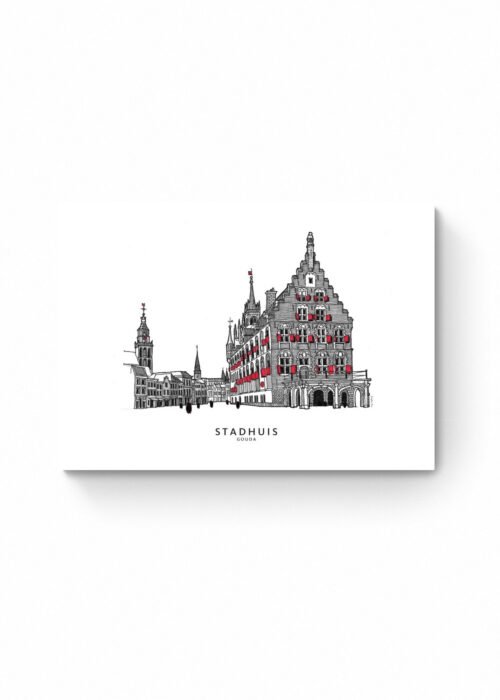 Stadhuis - Gouda lijntekening print