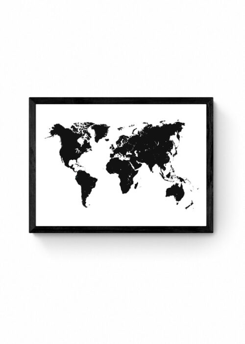 Wereldkaart Poster - Wit