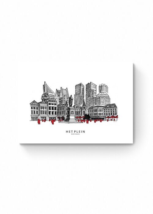 Het Plein - Den Haag lijntekening print
