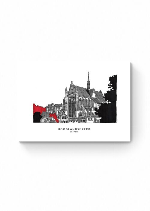 Hooglandse Kerk - Liggend - Leiden lijntekening print