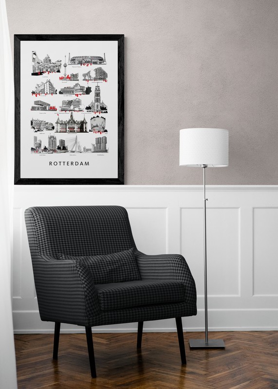 Stadsschets van Rotterdam Poster